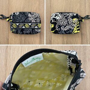 Vera Bradley Medium Cosmetic Pouch Baroque Black Yellow Toiletry Makeup Bag